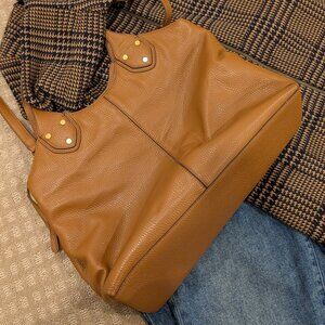 Banana Republic Carryall Bag Nutmeg Leather Hobo Tote Satchel